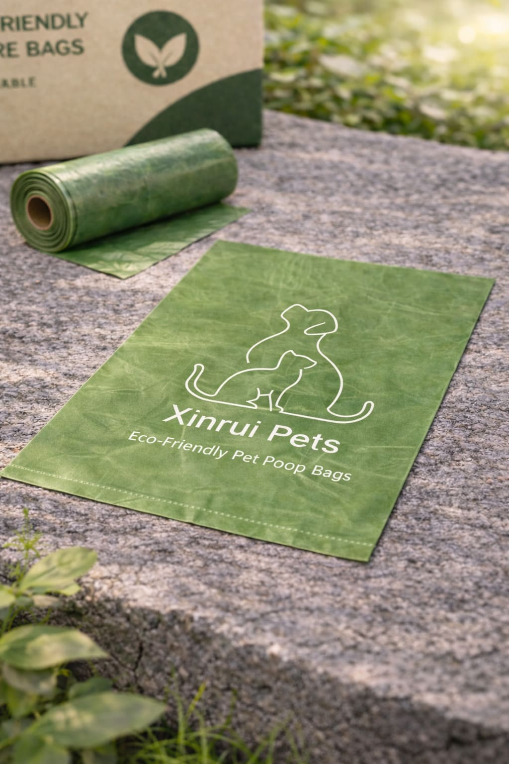 Xinrui eco-friendly flat pet poop bags made with recycled and bio-based materials
