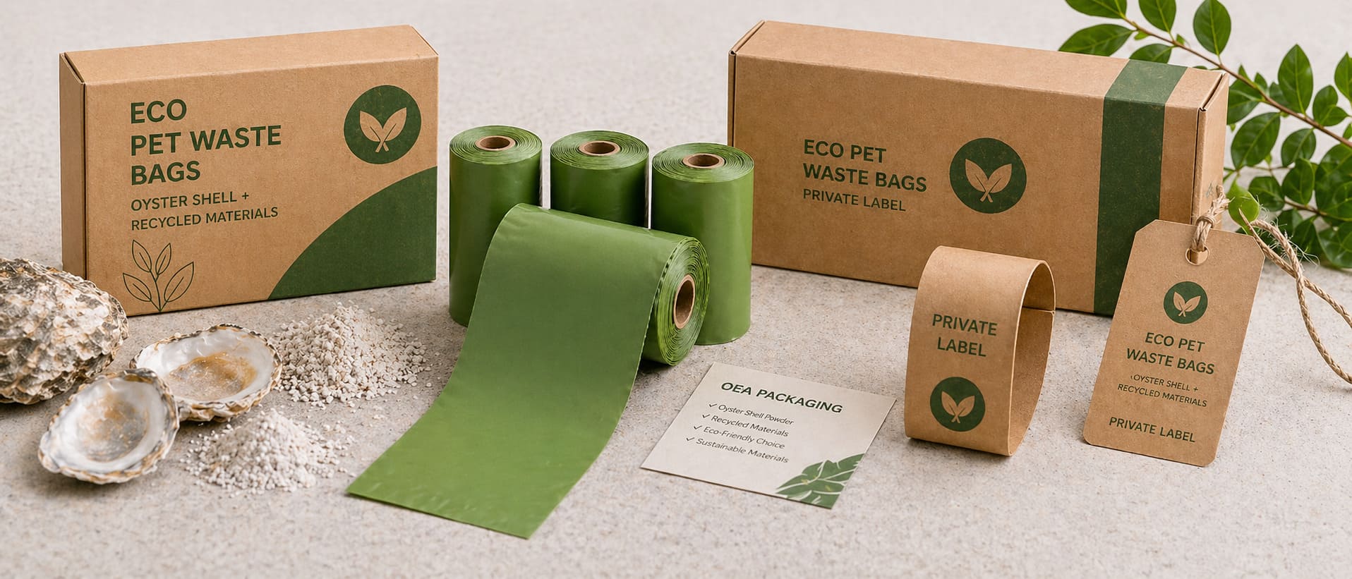 Oyster shell eco-friendly dog poop bags with private label packaging - Xinrui Pet
