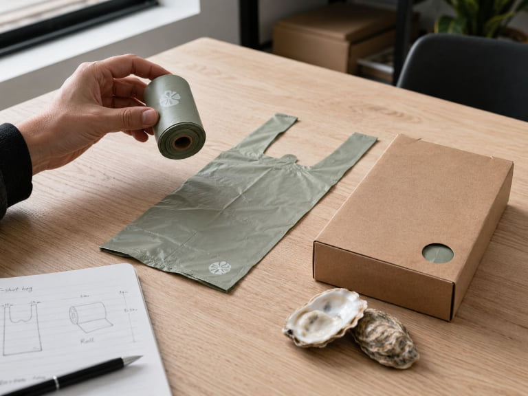 Oyster Shell + Recycled Dog Poop Bags for Private Label Brands