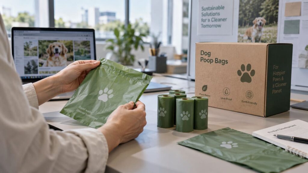 Bio-PE dog poop bags for private label sourcing